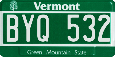 VT license plate BYQ532