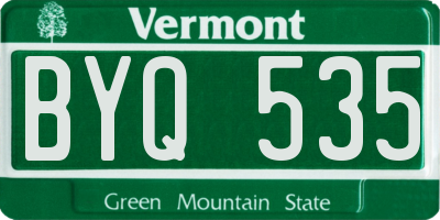 VT license plate BYQ535
