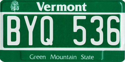 VT license plate BYQ536