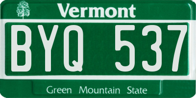 VT license plate BYQ537