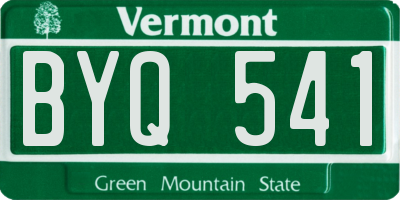 VT license plate BYQ541