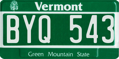VT license plate BYQ543
