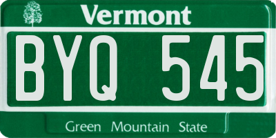 VT license plate BYQ545