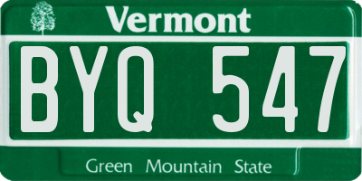 VT license plate BYQ547