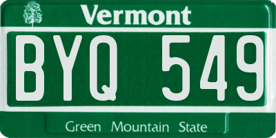 VT license plate BYQ549
