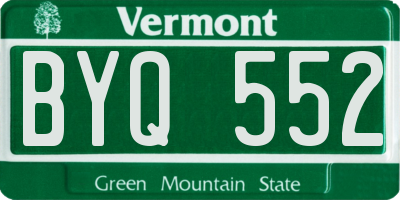 VT license plate BYQ552