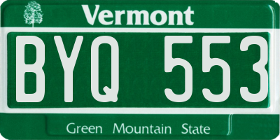 VT license plate BYQ553