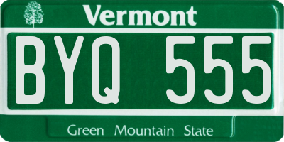 VT license plate BYQ555