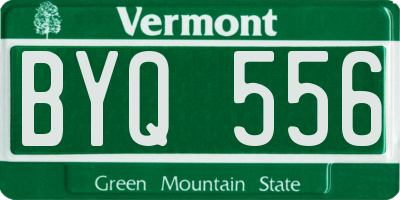 VT license plate BYQ556