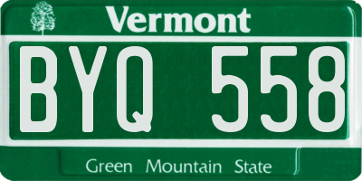 VT license plate BYQ558
