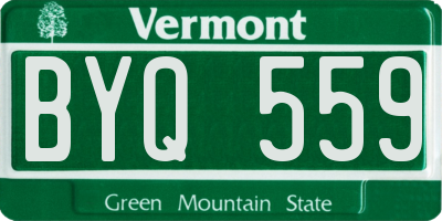 VT license plate BYQ559