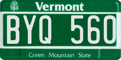 VT license plate BYQ560