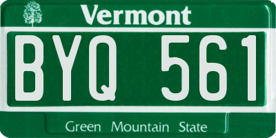 VT license plate BYQ561
