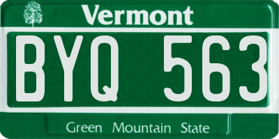 VT license plate BYQ563