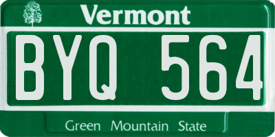 VT license plate BYQ564