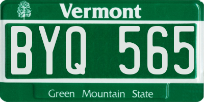 VT license plate BYQ565