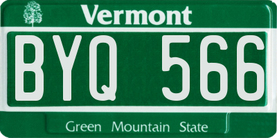 VT license plate BYQ566