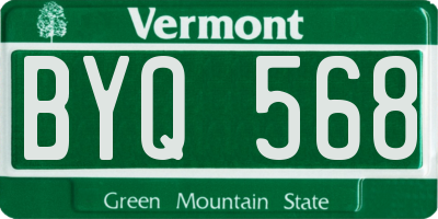 VT license plate BYQ568