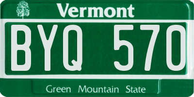 VT license plate BYQ570