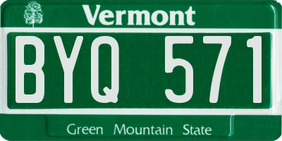 VT license plate BYQ571