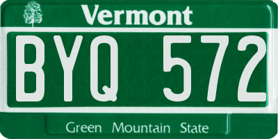VT license plate BYQ572