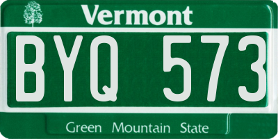 VT license plate BYQ573