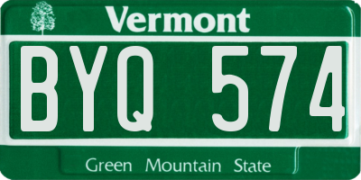 VT license plate BYQ574