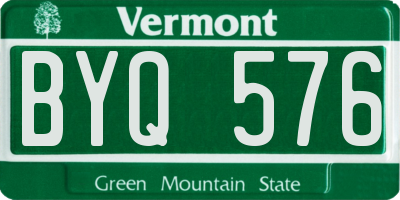 VT license plate BYQ576