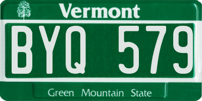VT license plate BYQ579