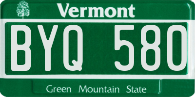 VT license plate BYQ580