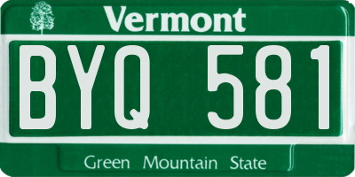 VT license plate BYQ581