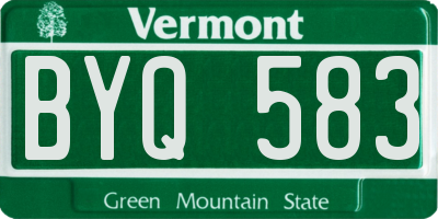 VT license plate BYQ583