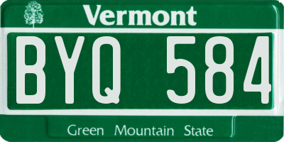 VT license plate BYQ584