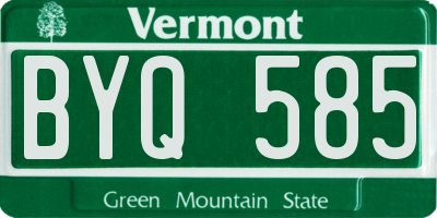 VT license plate BYQ585