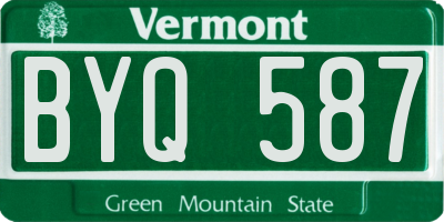 VT license plate BYQ587