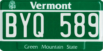VT license plate BYQ589