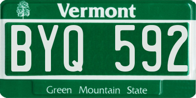 VT license plate BYQ592