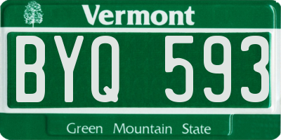 VT license plate BYQ593