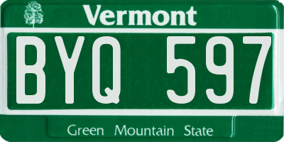 VT license plate BYQ597