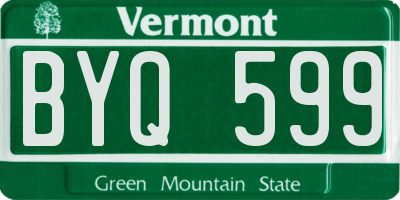 VT license plate BYQ599