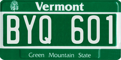 VT license plate BYQ601