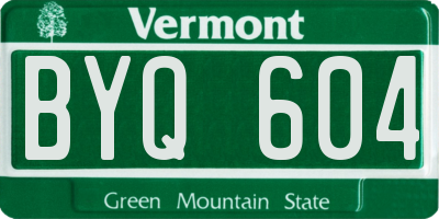 VT license plate BYQ604