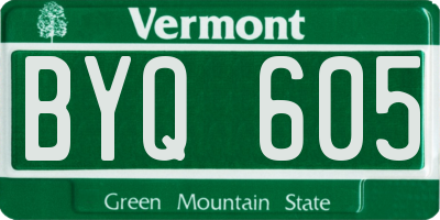 VT license plate BYQ605
