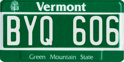 VT license plate BYQ606