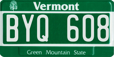 VT license plate BYQ608