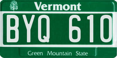 VT license plate BYQ610