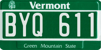 VT license plate BYQ611