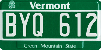 VT license plate BYQ612