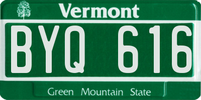 VT license plate BYQ616
