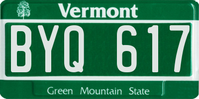 VT license plate BYQ617